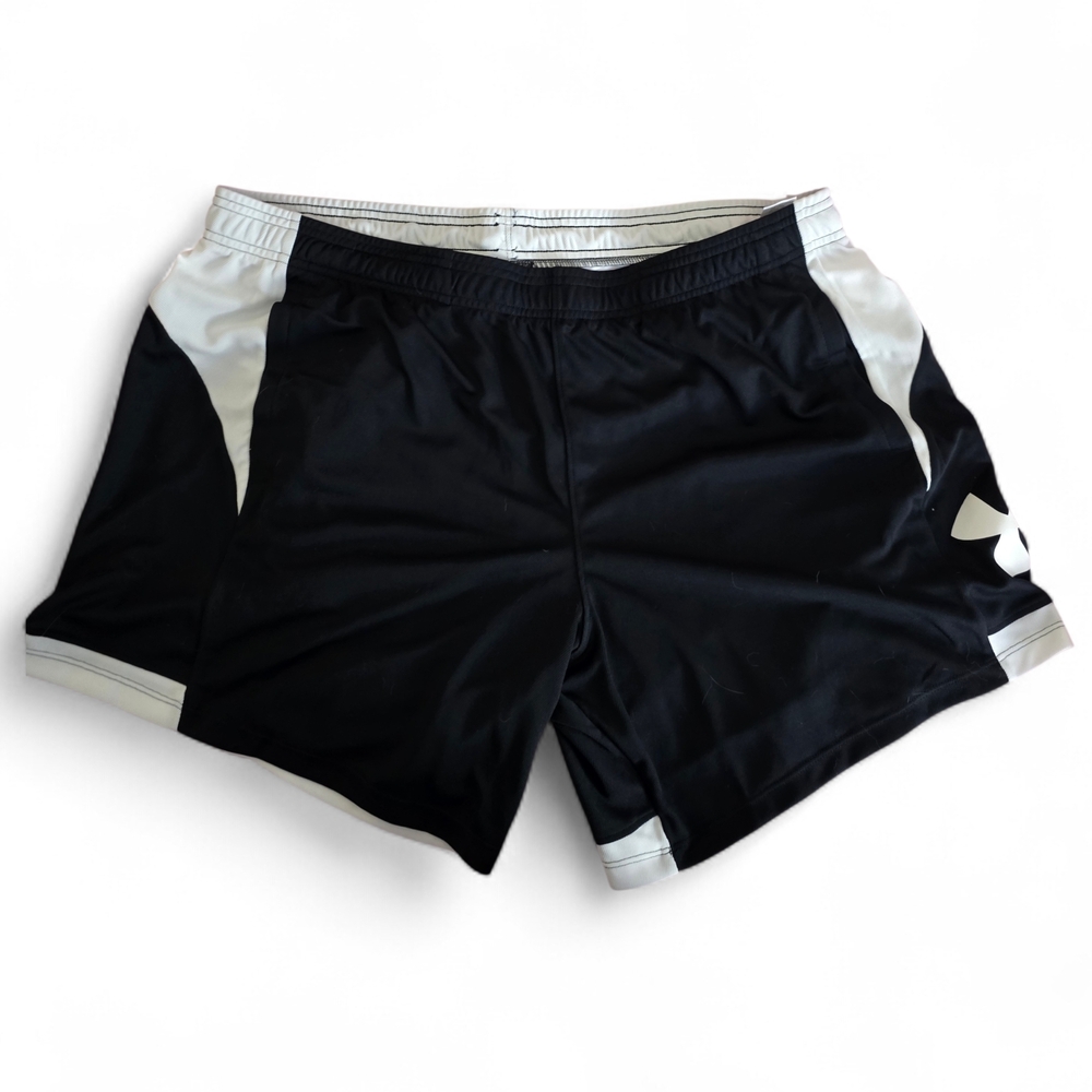 Under Armour Women's Black and White Athletic Shorts, XXL